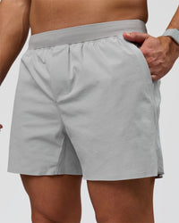 Man wearing Hybrid Lined 5" Short - Alloy | Model:Jaiden | Size:L | Thumbnail Index: 0