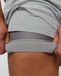 Man wearing Hybrid Lined 5" Short - Alloy | Model:Jaiden | Size:L | Thumbnail Index: 2