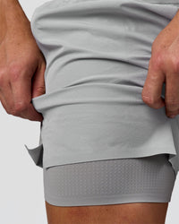 Man wearing Hybrid Lined 5" Short - Alloy | Model:Jaiden | Size:L | Thumbnail Index: 8