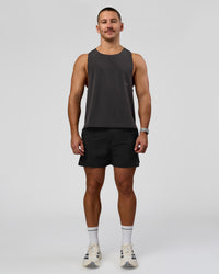 Man wearing Pace 5" Lined Ripstop Short - Black | Model:Jaiden | Size:L | Thumbnail Index: 4