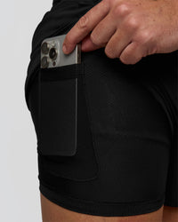 Man wearing Pace 5" Lined Ripstop Short - Black | Model:Jaiden | Size:L | Thumbnail Index: 9