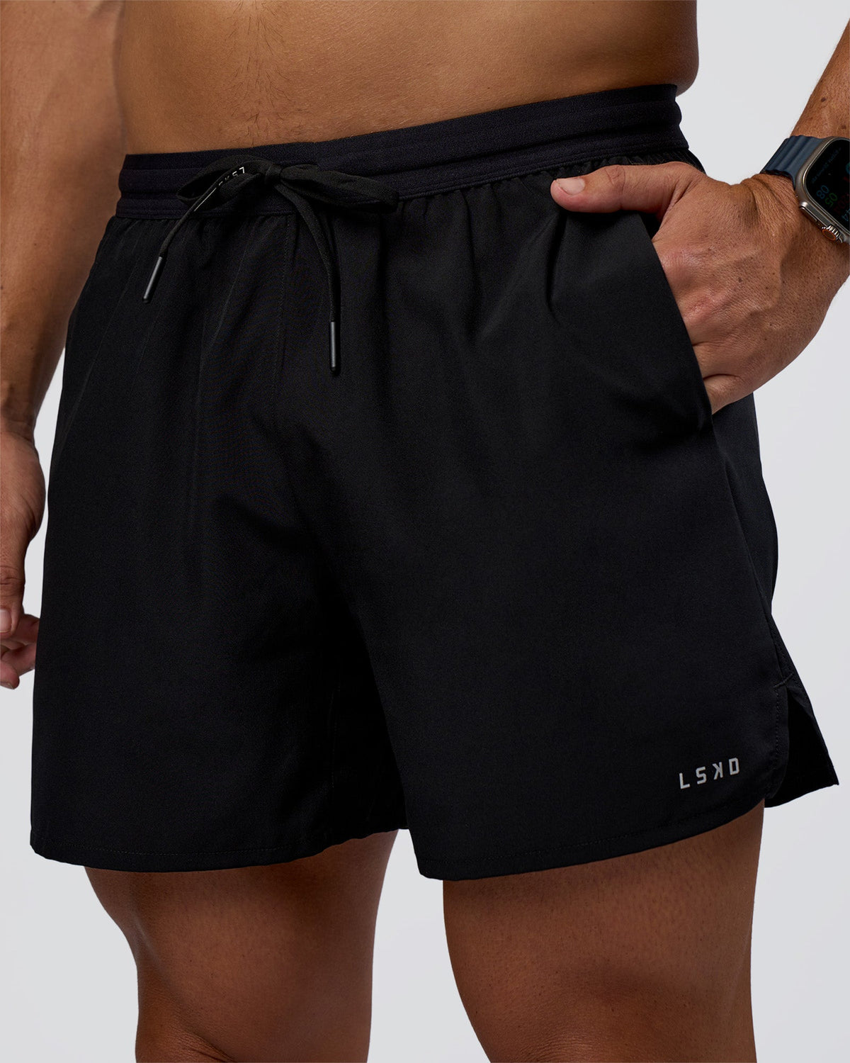 Pace 5" Lined Running Short - Black-Reflective
