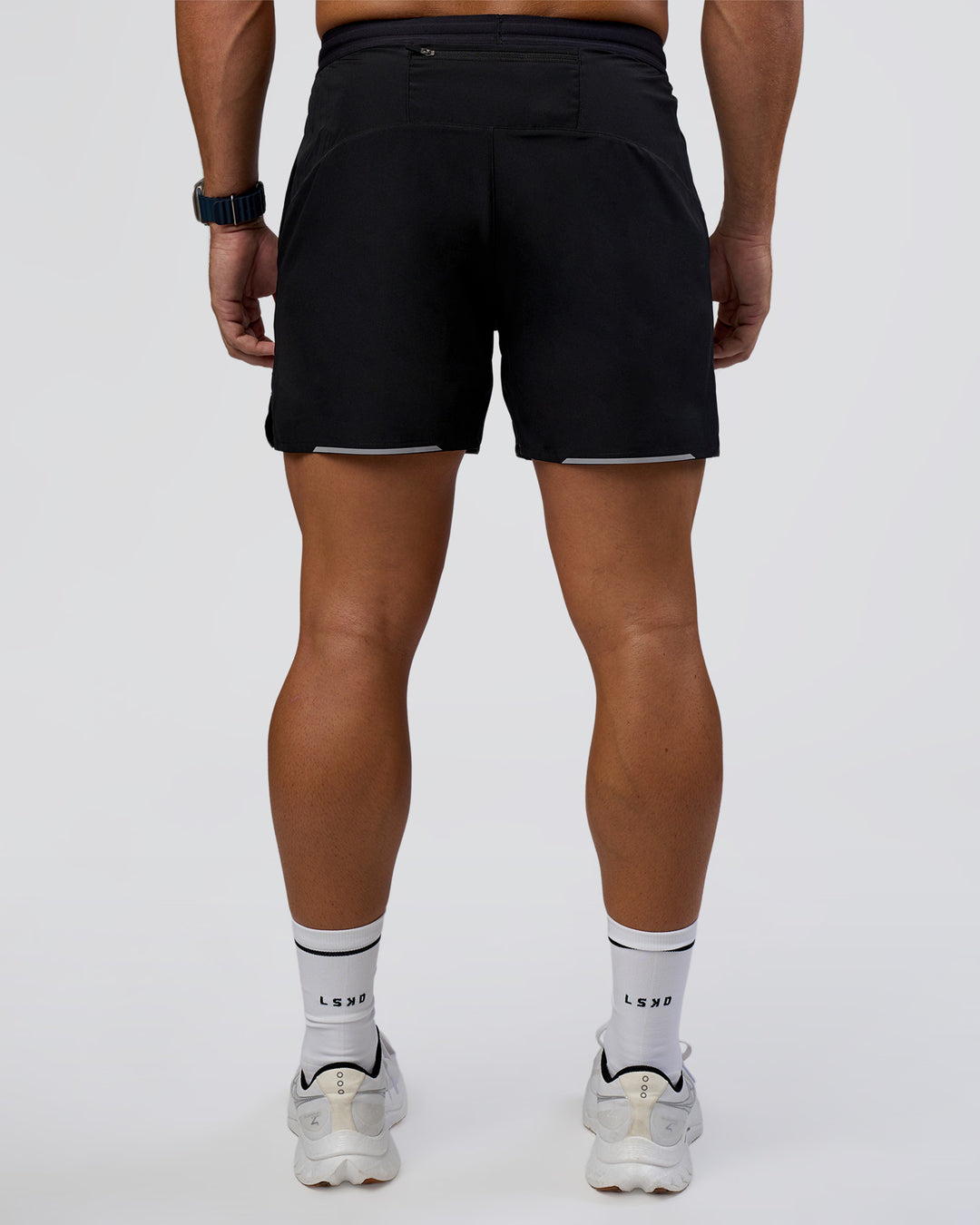 Pace 5" Lined Running Short - Black-Reflective - view 5