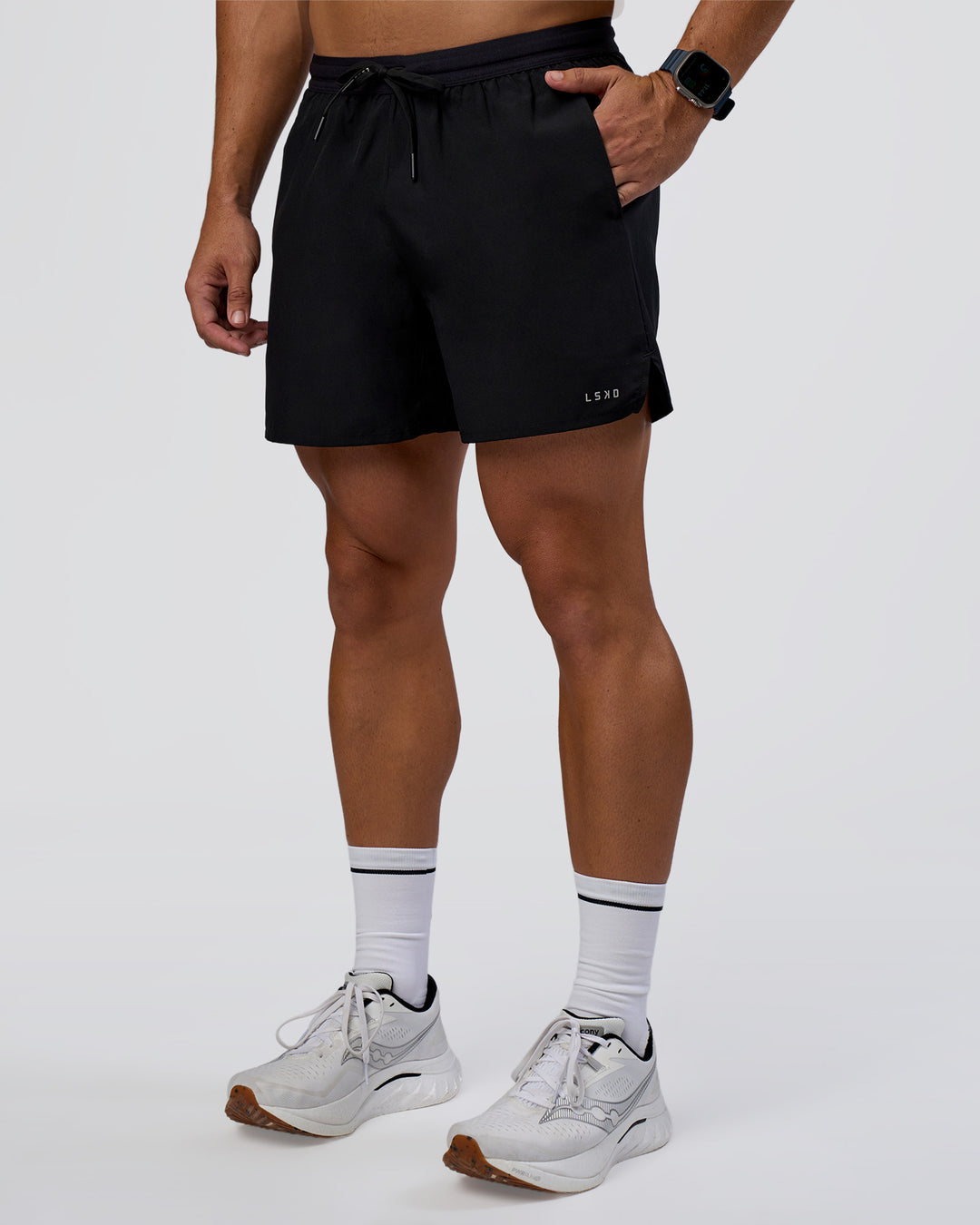 Pace 5" Lined Running Short - Black-Reflective - view 7