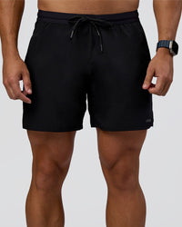 Pace 5" Lined Running Short - Black-Reflective | Thumbnail Index: 1