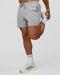 Man wearing Pace 5" Lined Running Short - Alloy | Model:Jaiden | Size:L | Thumbnail Index: 0