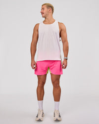 Man wearing UltraAir 5" Lined Performance Short - Sugar Plum-Lime Glo | Model:Jaiden | Size:L | Thumbnail Index: 5