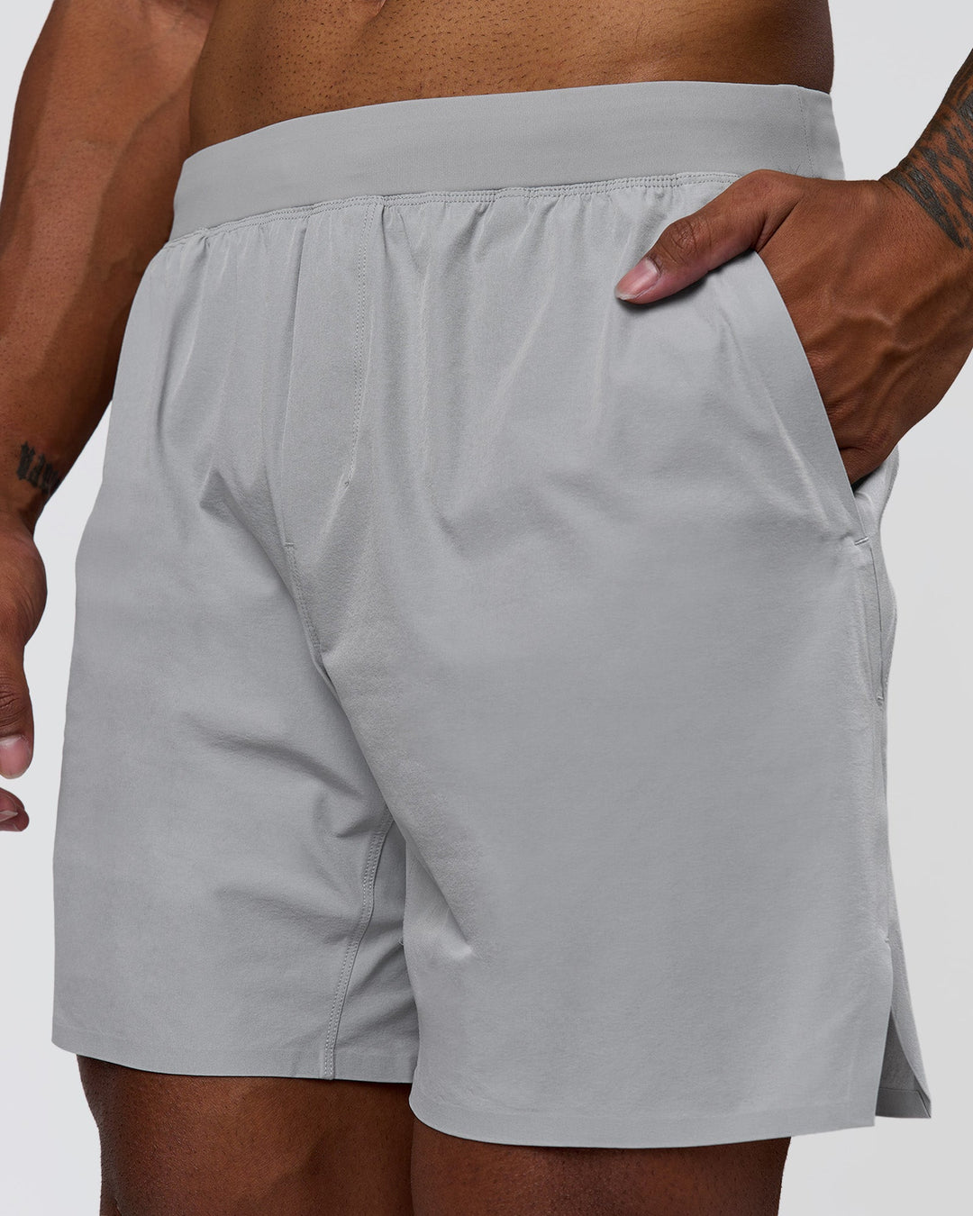 Man wearing Hybrid Lined 7" Short - Alloy | Model:Xav | Size:L - view 1