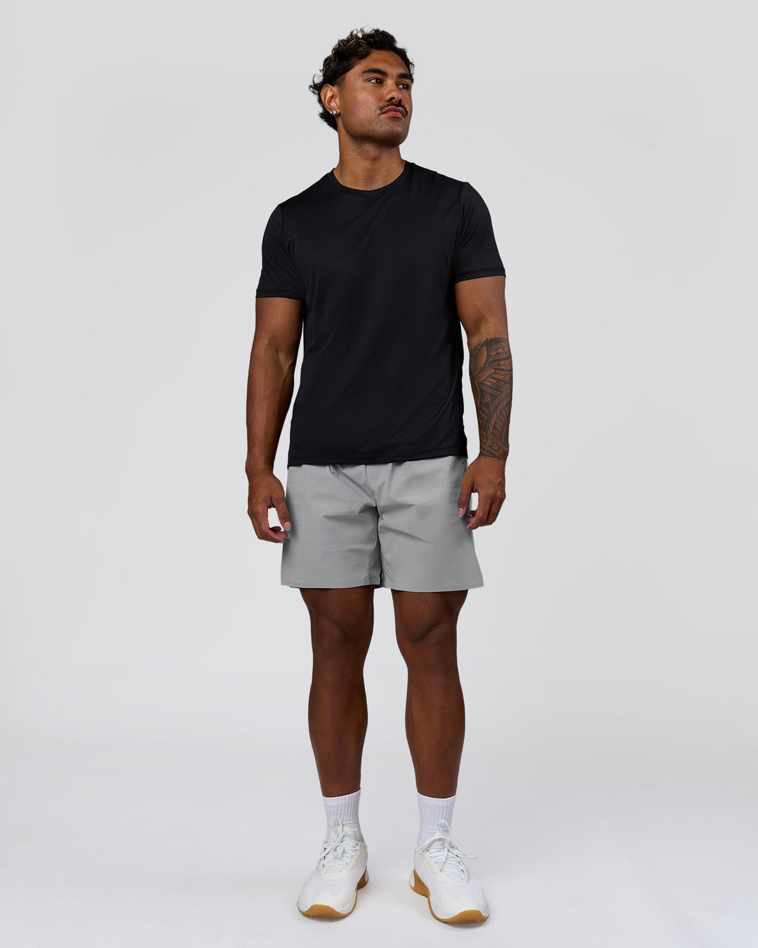 Man wearing Hybrid Lined 7" Short - Alloy | Model:Xav | Size:L - view 6