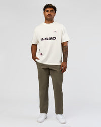 Man wearing League Heavyweight FLXCotton Oversized Tee - Off White-Ground Coffee | Model:Xav | Size:L | Thumbnail Index: 12