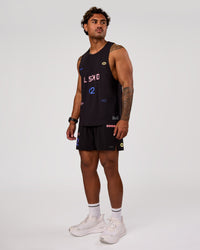 Man wearing Pace 5" Lined Running Short - Game Plan Black | Model:Xav | Size:L | Thumbnail Index: 8
