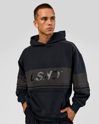 Man wearing A-Team Oversized Hoodie - Caviar-Onyx | Model:Albert | Size:M | Thumbnail Index: 3