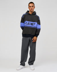 Man wearing A-Team Oversized Hoodie - Onyx-Bluebell | Model:Albert | Size:M | Thumbnail Index: 10