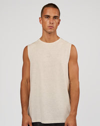 Man wearing Base FLXCotton Tank - Silver Marl | Model:Albert | Size:M | Thumbnail Index: 0