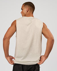 Man wearing Base FLXCotton Tank - Silver Marl | Model:Albert | Size:M | Thumbnail Index: 2