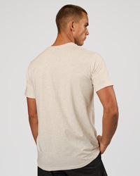 Man wearing Base FLXCotton Tee - Silver Marl | Model:Albert | Size:M | Thumbnail Index: 6