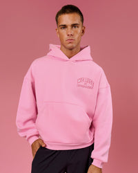 Man wearing BCAM Heavyweight Boxy Hoodie - Pink Rose | Model:Albert | Size:M | Thumbnail Index: 11