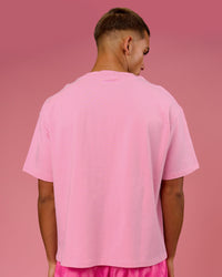 Man wearing BCAM Heavyweight FLXCotton Graphic Boxed Tee - Pink Rose | Model:Albert | Size:M | Thumbnail Index: 6