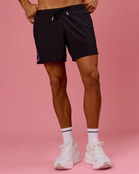 Man wearing BCAM Pace 5" Lined Running Short - Black | Model:Albert | Size:M | Thumbnail Index: 4
