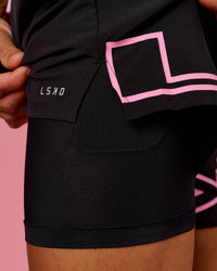 Man wearing BCAM Pace 5" Lined Running Short - Black | Model:Albert | Size:M | Thumbnail Index: 9