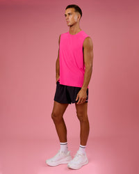 Man wearing BCAM Rep Muscle Training Tank - Ultra Pink | Model:Albert | Size:M | Thumbnail Index: 5