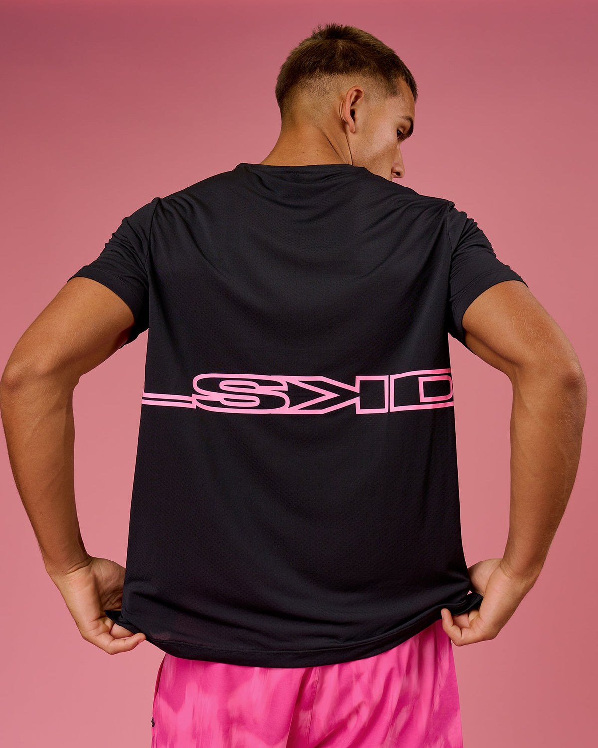 Man wearing BCAM Rep Training Tee - Black | Model:Albert | Size:M