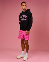 Man wearing BCAM Unisex Oversized Hoodie - Black | Model:Albert | Size:M | Thumbnail Index: 13