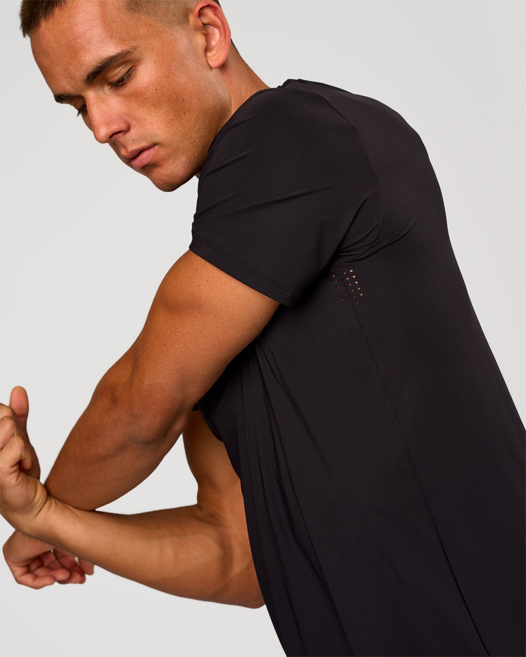 Man wearing Cadence Swift Tee - Black | Model:Albert | Size:M - view 5