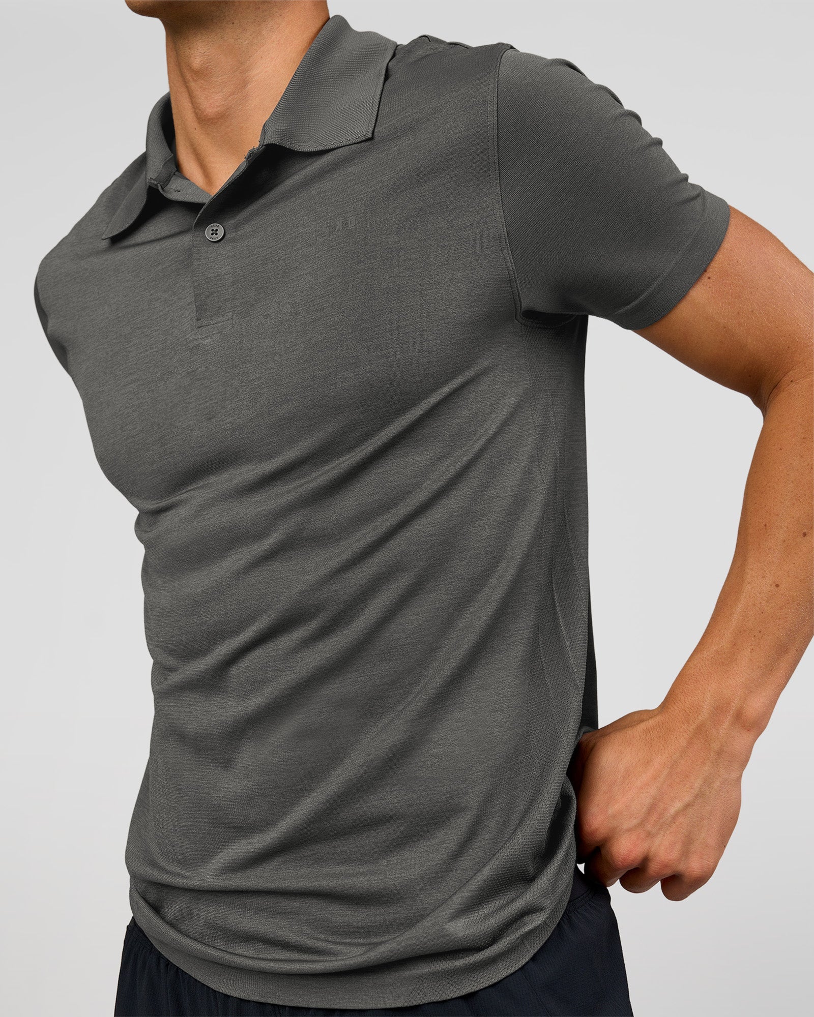 Man wearing Drive Seamless Polo - Dark Storm | Model:Albert | Size:M