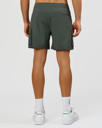 Man wearing Functional Cargo 6" Short - Carbon Green | Model:Albert | Size:M | Thumbnail Index: 9
