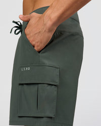 Man wearing Functional Cargo 6" Short - Carbon Green | Model:Albert | Size:M | Thumbnail Index: 6