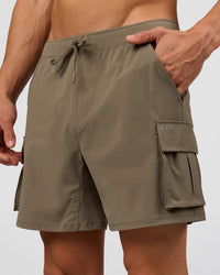 Man wearing Functional Cargo 6" Short - Walnut Grey | Model:Albert | Size:M | Thumbnail Index: 0