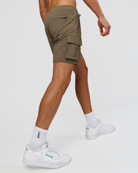 Man wearing Functional Cargo 6" Short - Walnut Grey | Model:Albert | Size:M | Thumbnail Index: 5