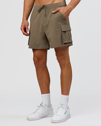 Man wearing Functional Cargo 6" Short - Walnut Grey | Model:Albert | Size:M | Thumbnail Index: 11
