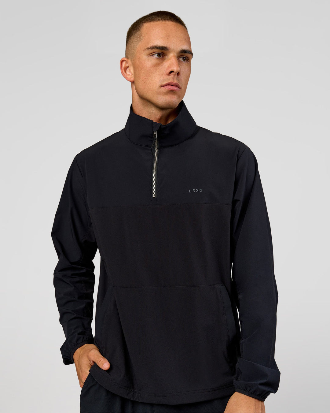 Man wearing Functional Training Jacket - Black | Model:Albert | Size:M - view 1