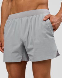 Man wearing Hybrid 5" Short - Alloy | Model:Albert | Size:M | Thumbnail Index: 0