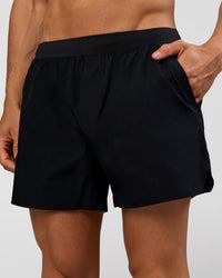 Man wearing Hybrid 5" Short - Black-Reflective | Model:Albert | Size:M | Thumbnail Index: 0