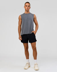Man wearing Hybrid 5" Short - Black-Reflective | Model:Albert | Size:M | Thumbnail Index: 4