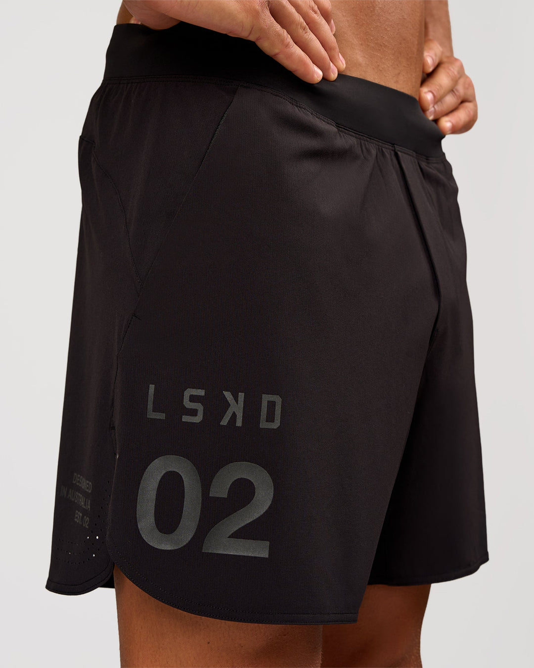 Man wearing Lift 6" Short - Black-Onyx | Model:Albert | Size:M - view 1