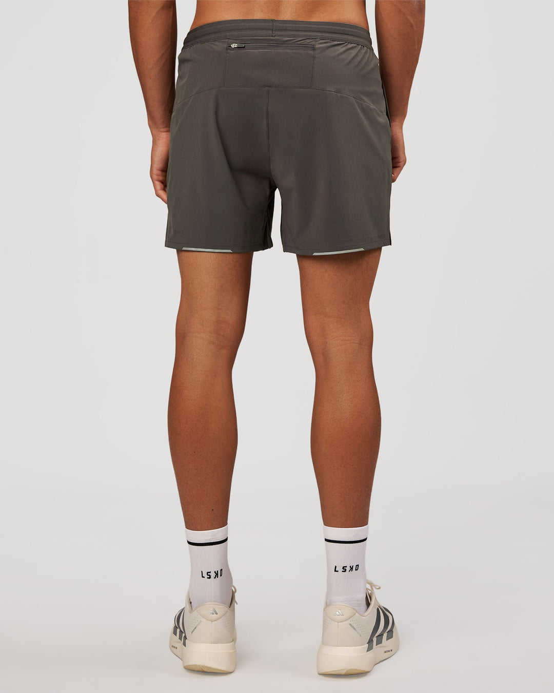 Man wearing Pace 5" Lined Running Short - Dark Storm | Model:Albert | Size:M - view 2