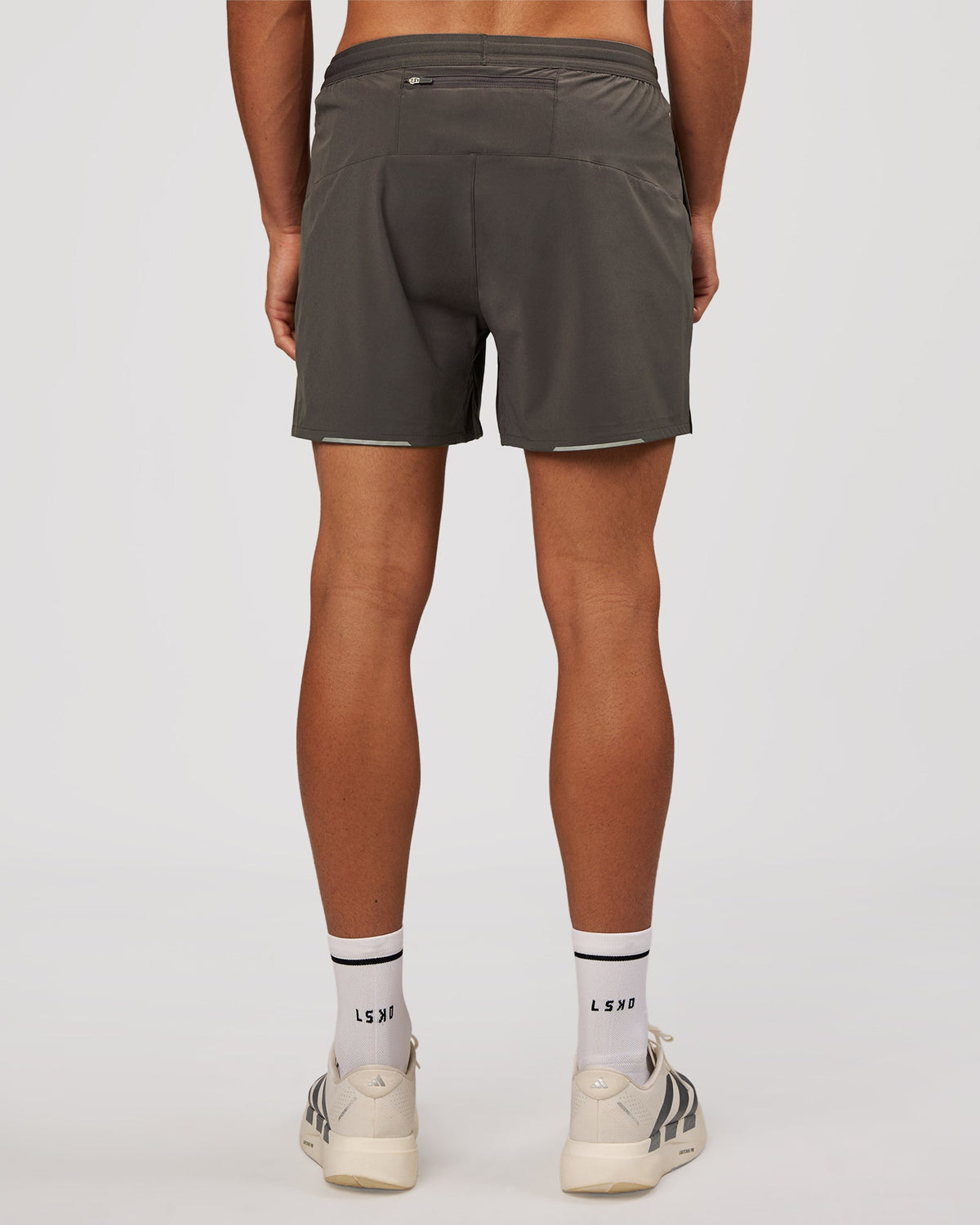 Man wearing Pace 5" Lined Running Short - Dark Storm | Model:Albert | Size:M