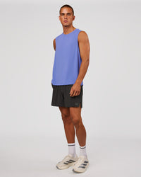 Man wearing Pace 5" Lined Running Short - Dark Storm-Bluebell | Model:Albert | Size:M | Thumbnail Index: 2