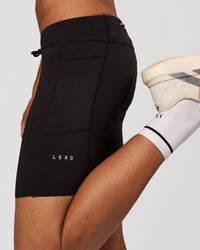 Man wearing Race Day 8" Short Tight - Black-Reflective | Model:Albert | Size:M | Thumbnail Index: 0