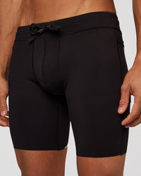 Man wearing Race Day 8" Short Tight - Black-Reflective | Model:Albert | Size:M | Thumbnail Index: 1