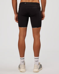 Man wearing Race Day 8" Short Tight - Black-Reflective | Model:Albert | Size:M | Thumbnail Index: 2