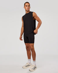Man wearing Race Day 8" Short Tight - Black-Reflective | Model:Albert | Size:M | Thumbnail Index: 4