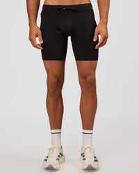 Man wearing Race Day 8" Short Tight - Black-Reflective | Model:Albert | Size:M | Thumbnail Index: 5