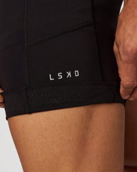 Man wearing Race Day 8" Short Tight - Black-Reflective | Model:Albert | Size:M | Thumbnail Index: 7