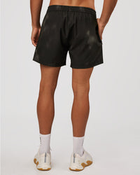 Man wearing Rep 5" Performance Short - Bitmap Blur Black | Model:Albert | Size:M | Thumbnail Index: 2