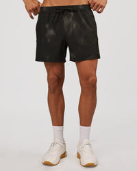 Man wearing Rep 5" Performance Short - Bitmap Blur Black | Model:Albert | Size:M | Thumbnail Index: 3